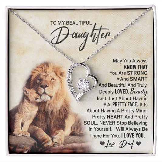 To My Beautiful Daughter  Love Dad Forever Love Necklace