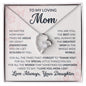To My Loving Mom Love Always Your Daughter Forever Love Necklace