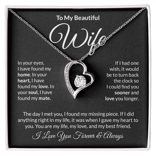To My Beautiful Wife Forever Love Necklace