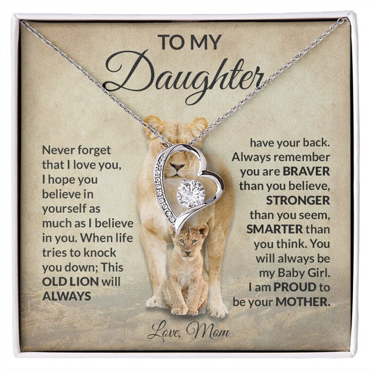 To My Daughter Forever Love Necklace Love Mom