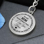 To My Son Graphic Circle Keychain