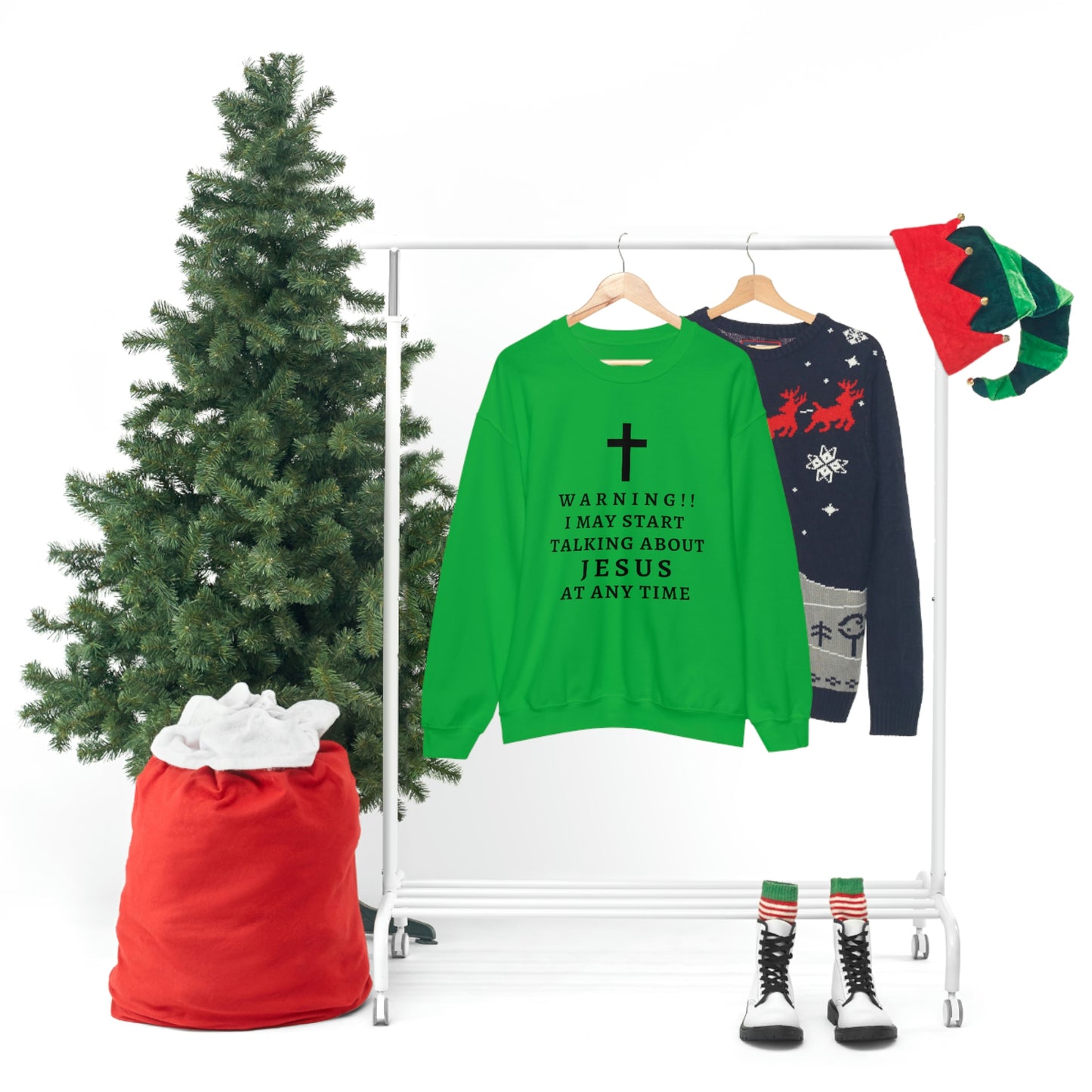 Warning I May Start Talking About Jesus  Unisex Heavy Blend™ Crewneck Sweatshirt