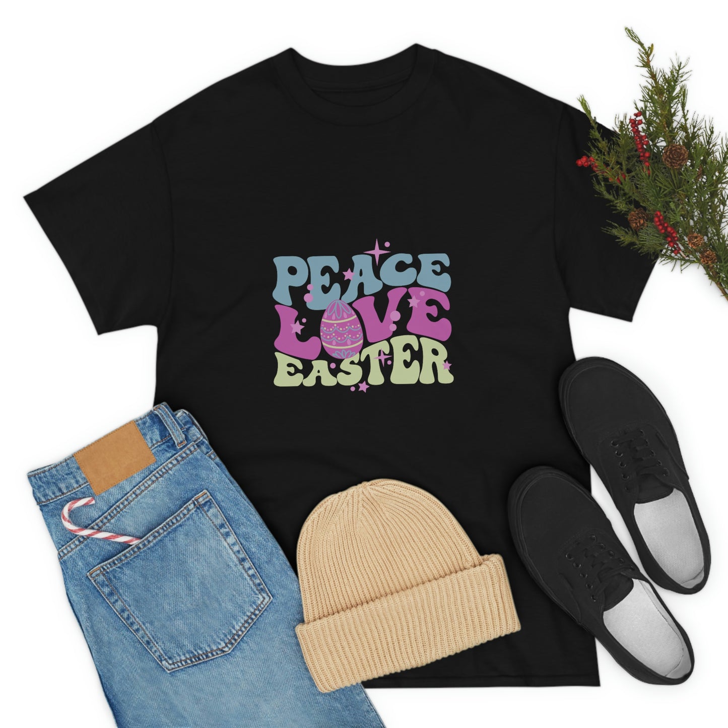 Peace Love Easter Unisex Heavy Cotton Tee