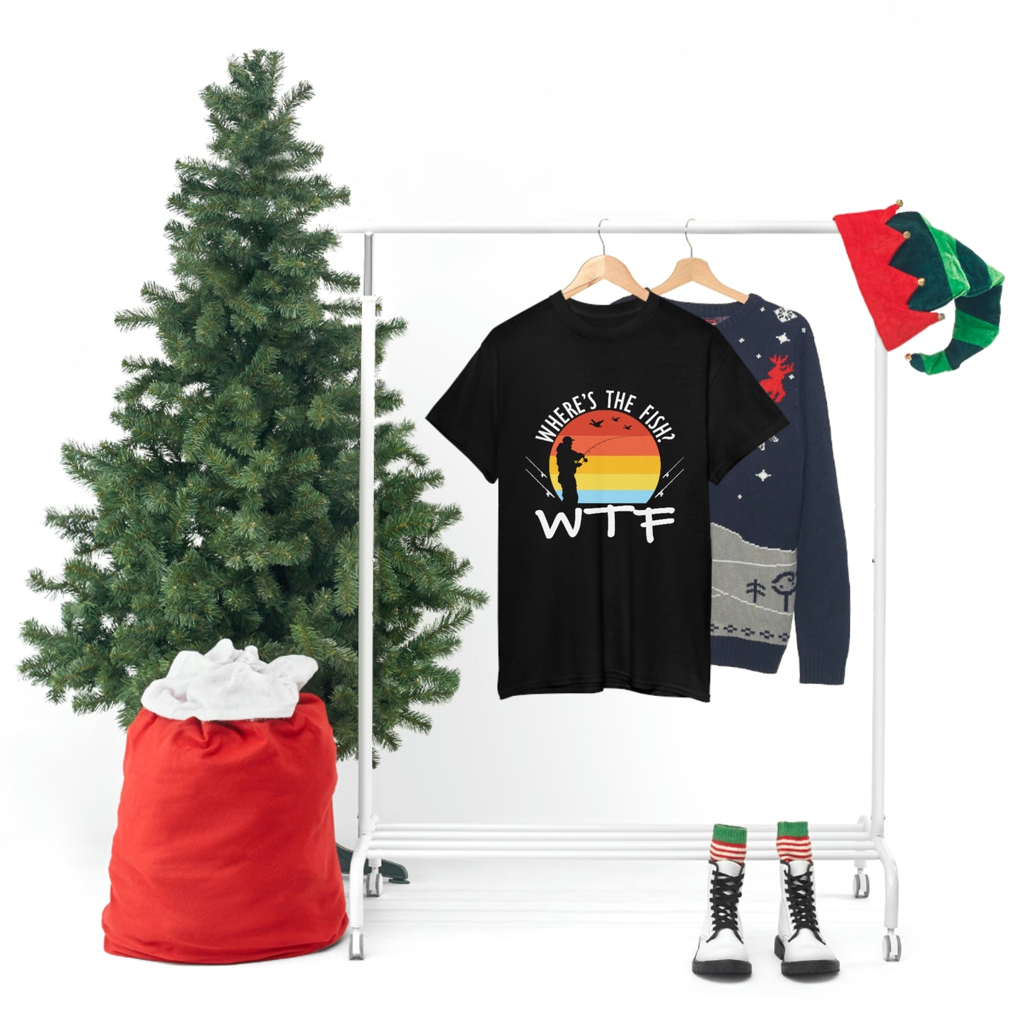 Where's The Fish  WTF Unisex Heavy Cotton Tee
