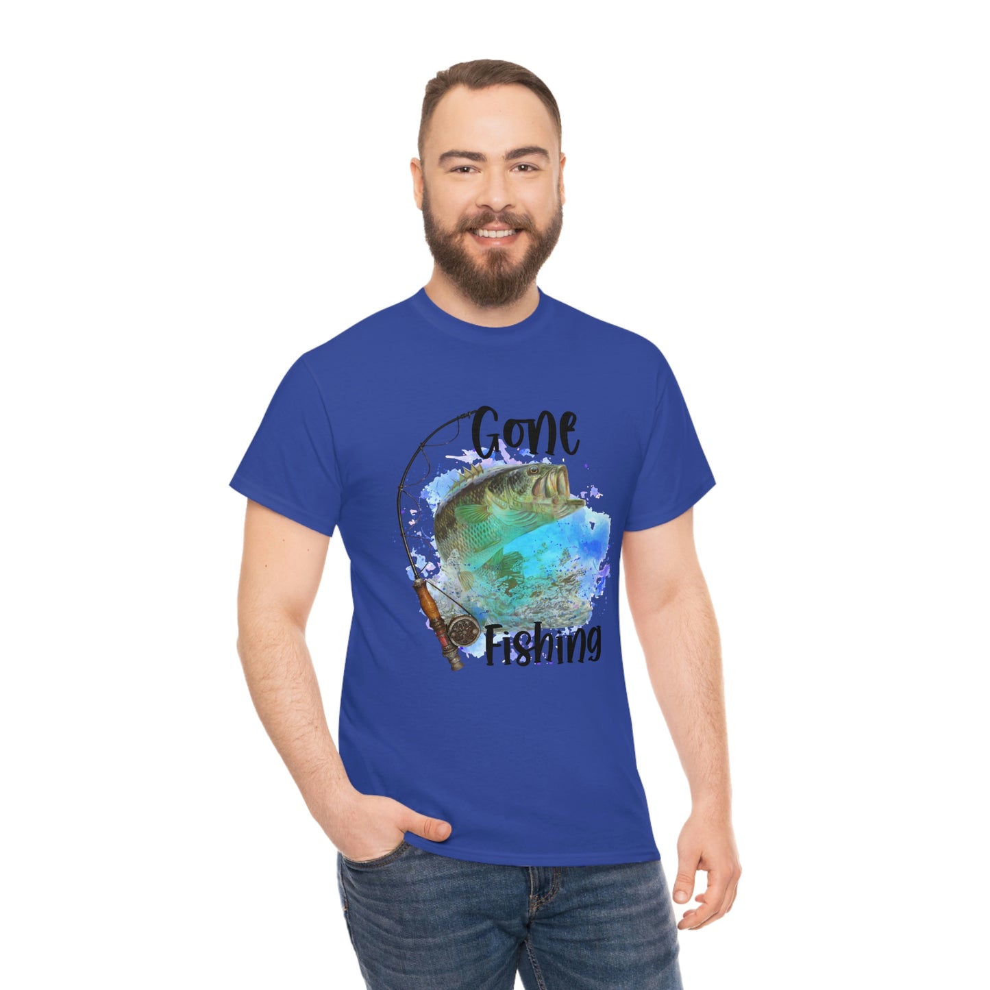 Gone Fishing Unisex Heavy Cotton Tee