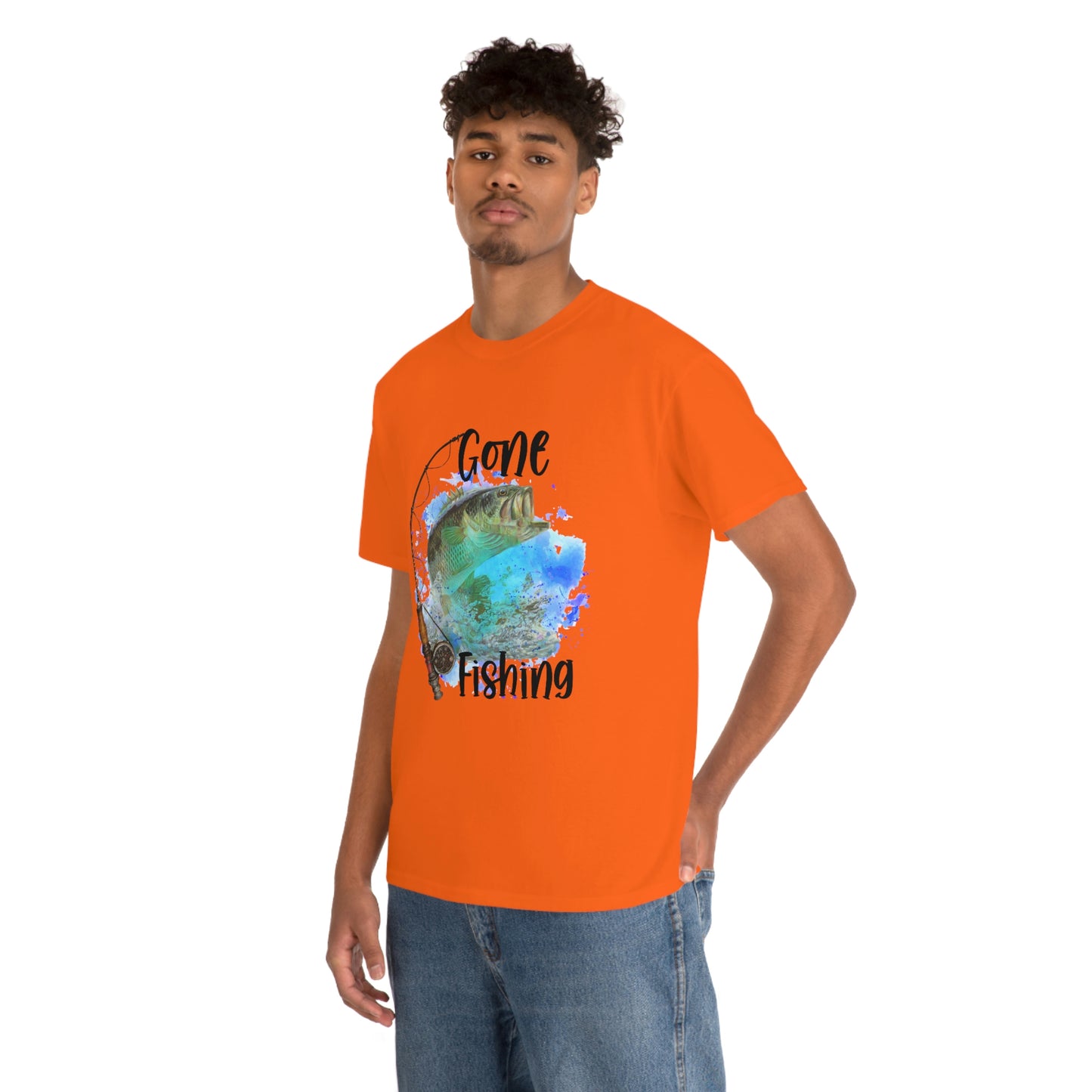 Gone Fishing Unisex Heavy Cotton Tee