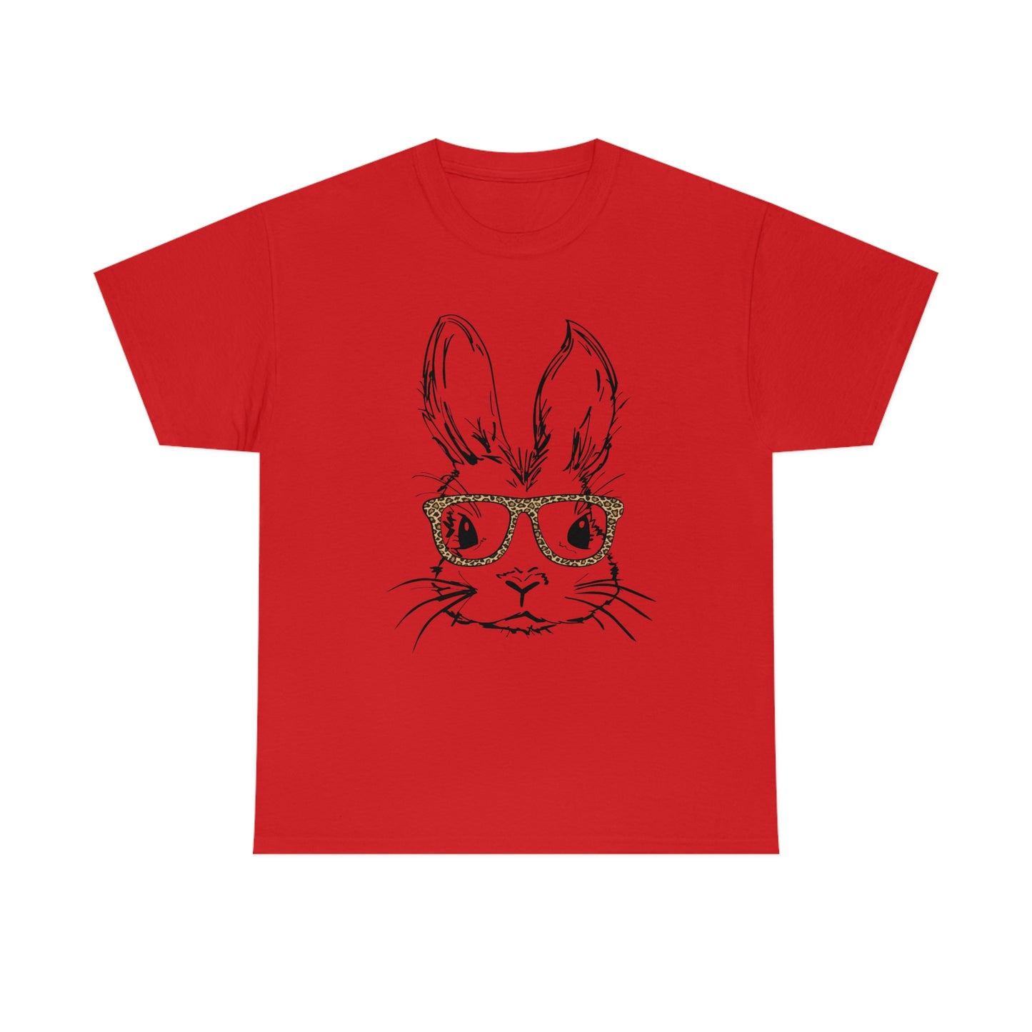 Easter Bunny With Glasses Unisex Heavy Cotton Tee