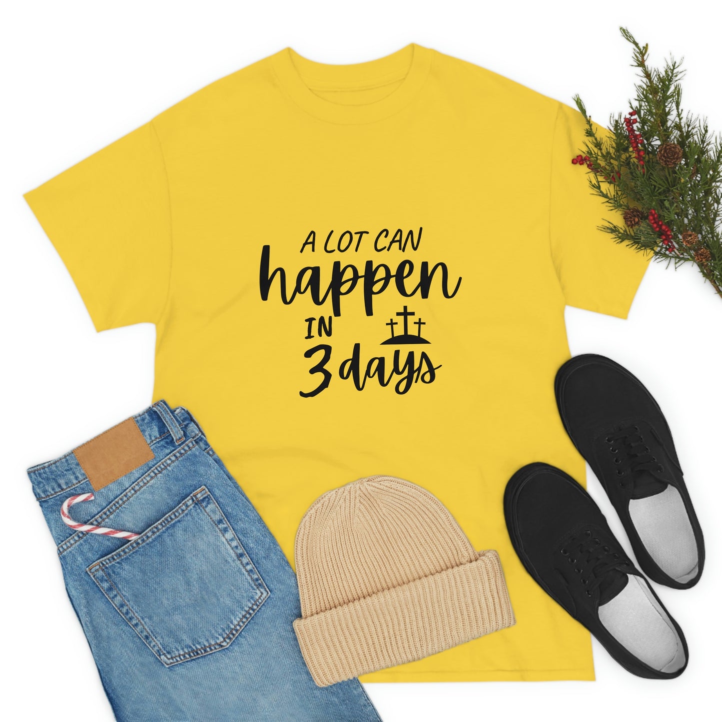 A Lot Can Happen In 3 Days Easter Unisex Heavy Cotton Tee