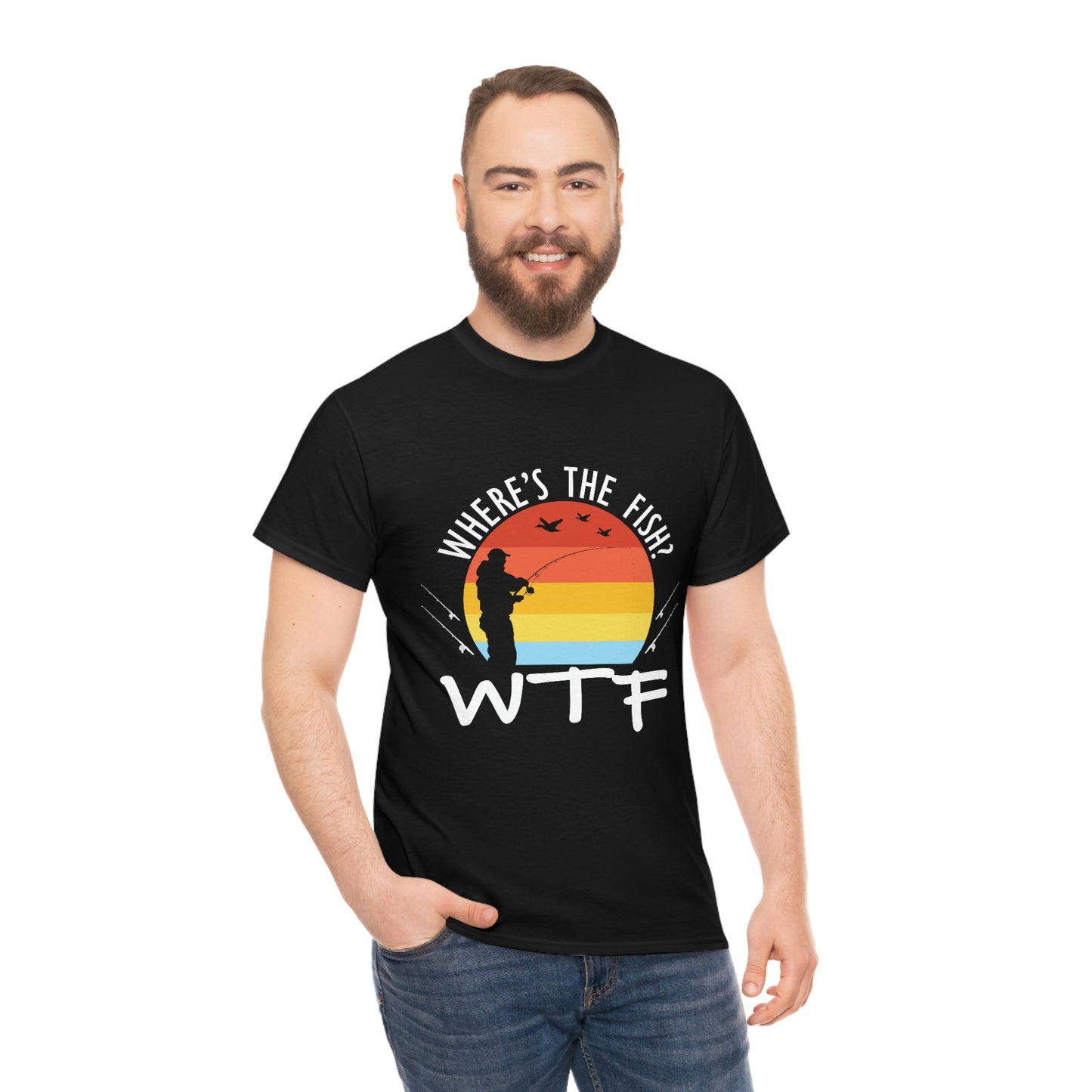Where's The Fish  WTF Unisex Heavy Cotton Tee