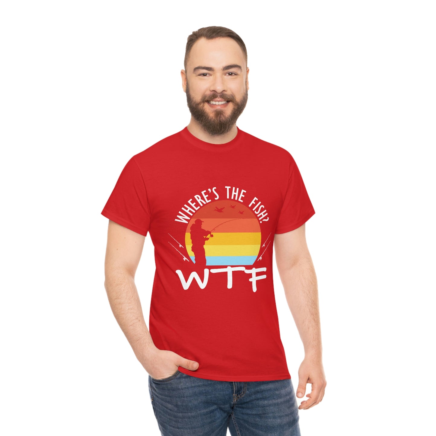 Where's The Fish  WTF Unisex Heavy Cotton Tee