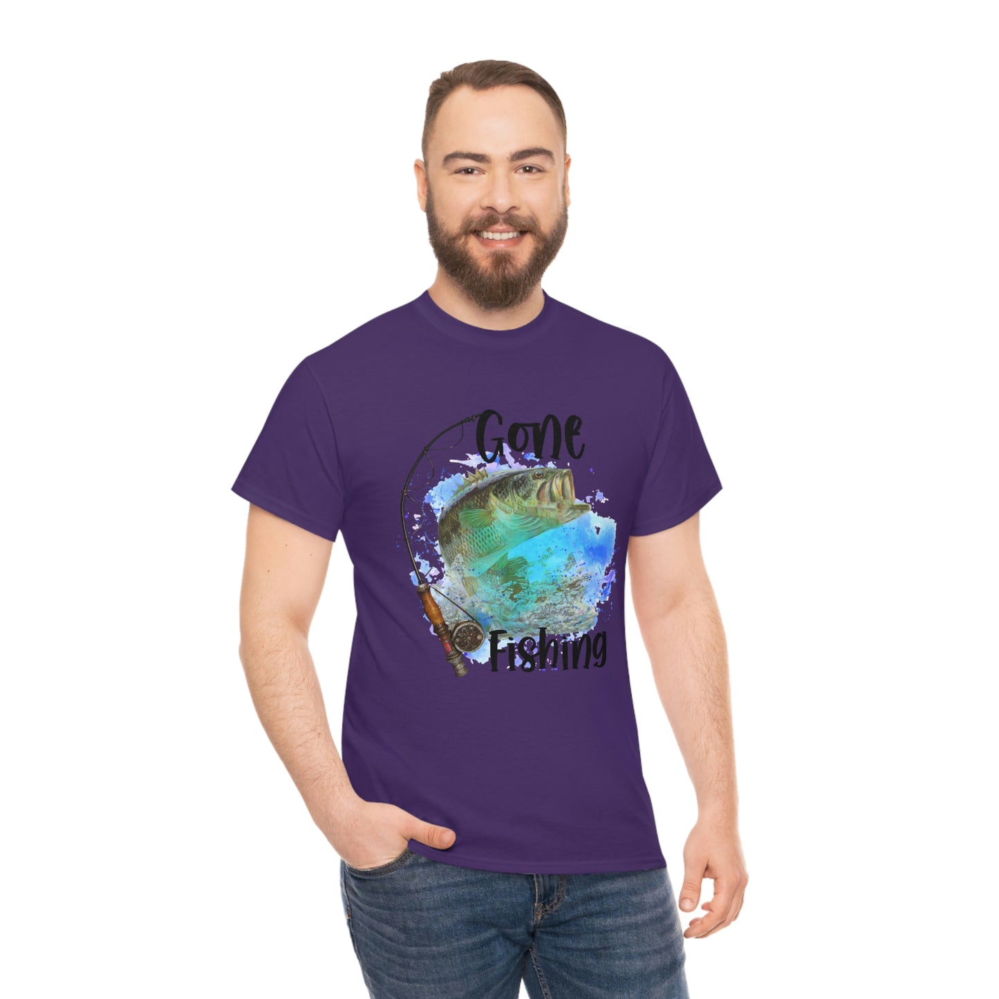 Gone Fishing Unisex Heavy Cotton Tee