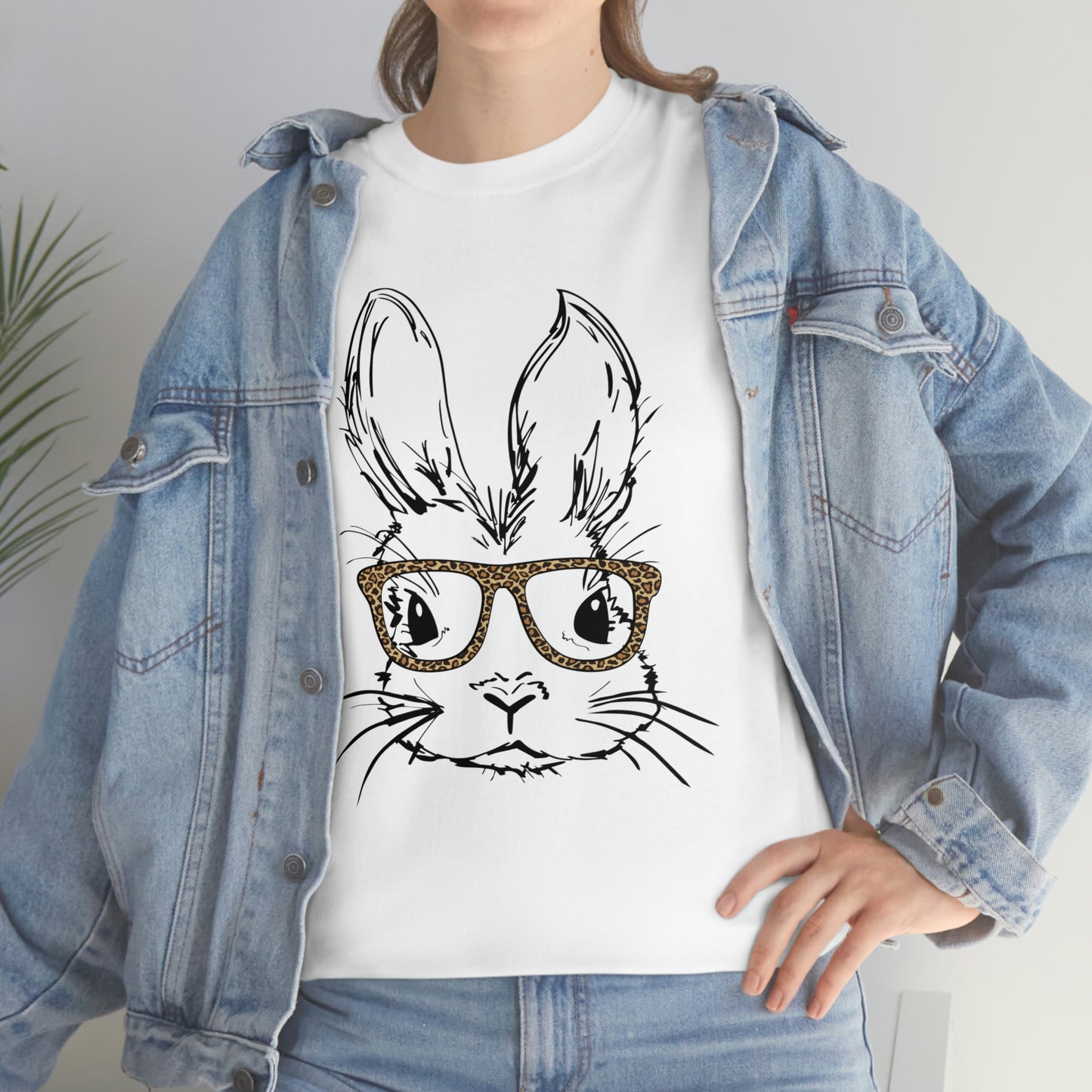 Easter Bunny With Glasses Unisex Heavy Cotton Tee