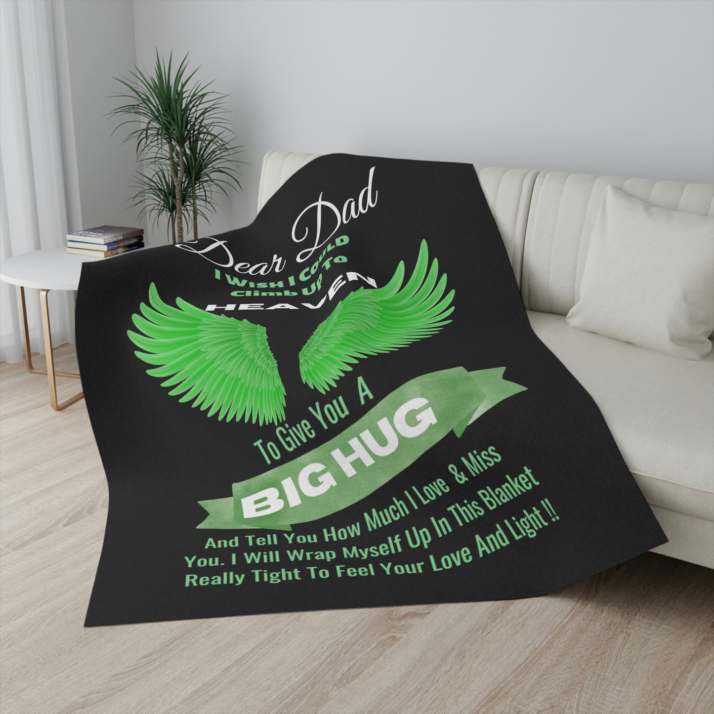 Dear Dad I Wish I Could Climb Up To Heaven Sherpa Blanket