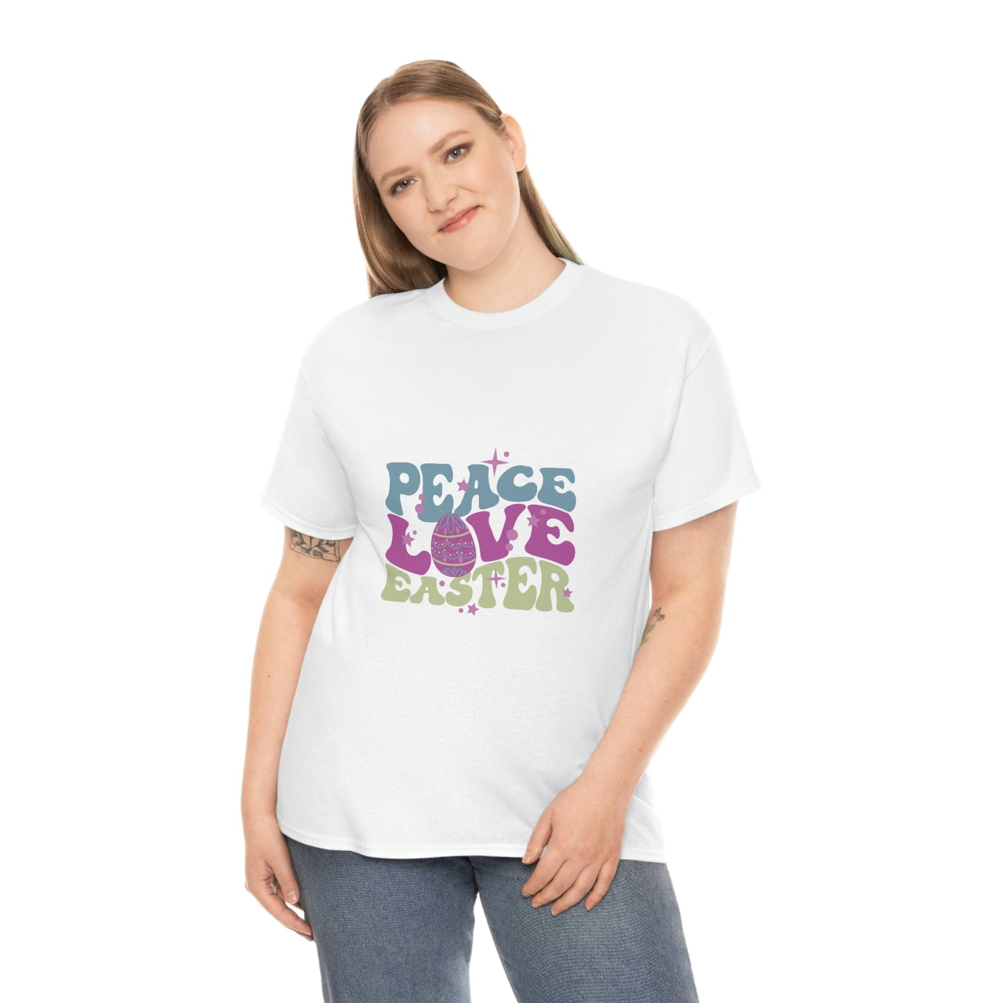 Peace Love Easter Unisex Heavy Cotton Tee