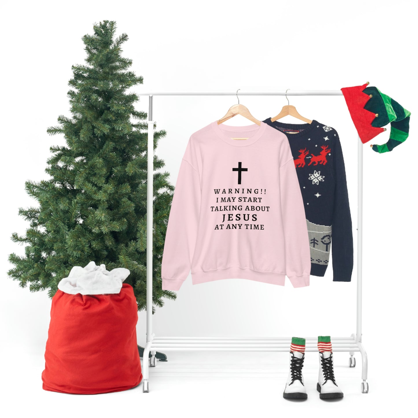 Warning I May Start Talking About Jesus  Unisex Heavy Blend™ Crewneck Sweatshirt