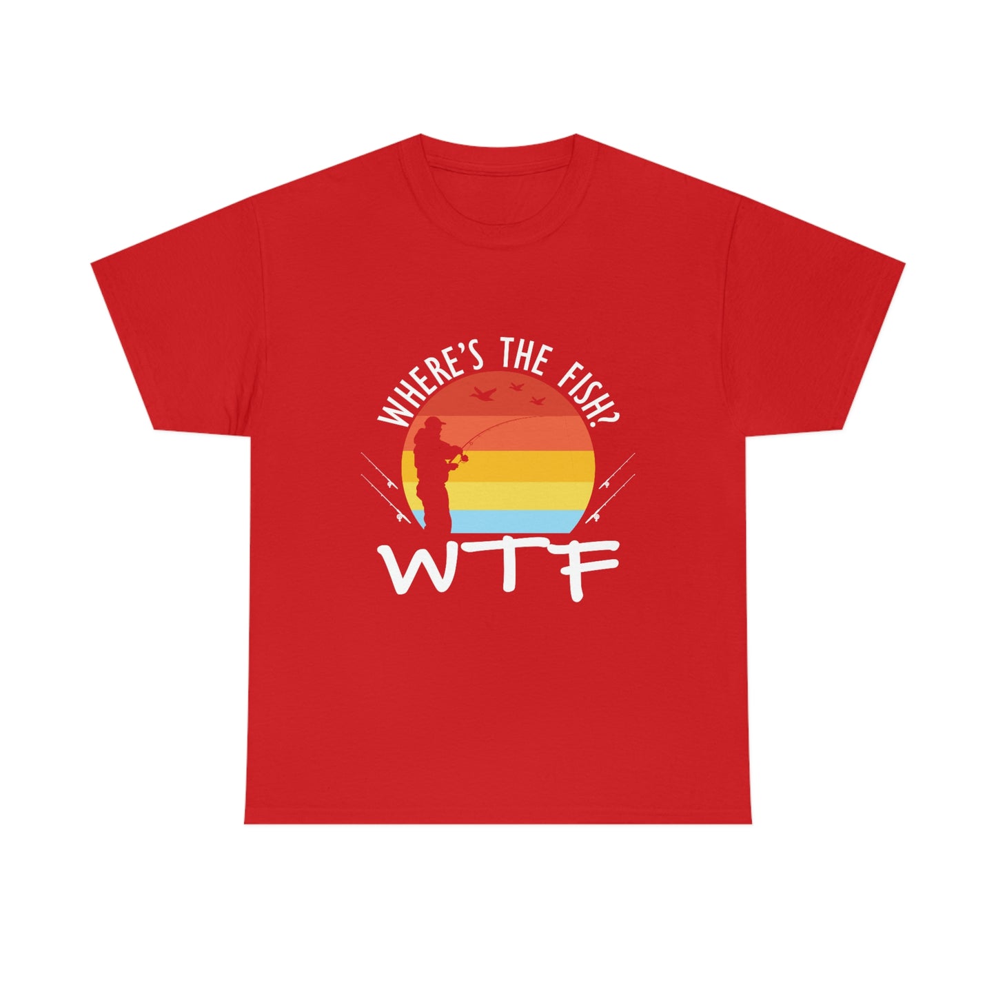 Where's The Fish  WTF Unisex Heavy Cotton Tee