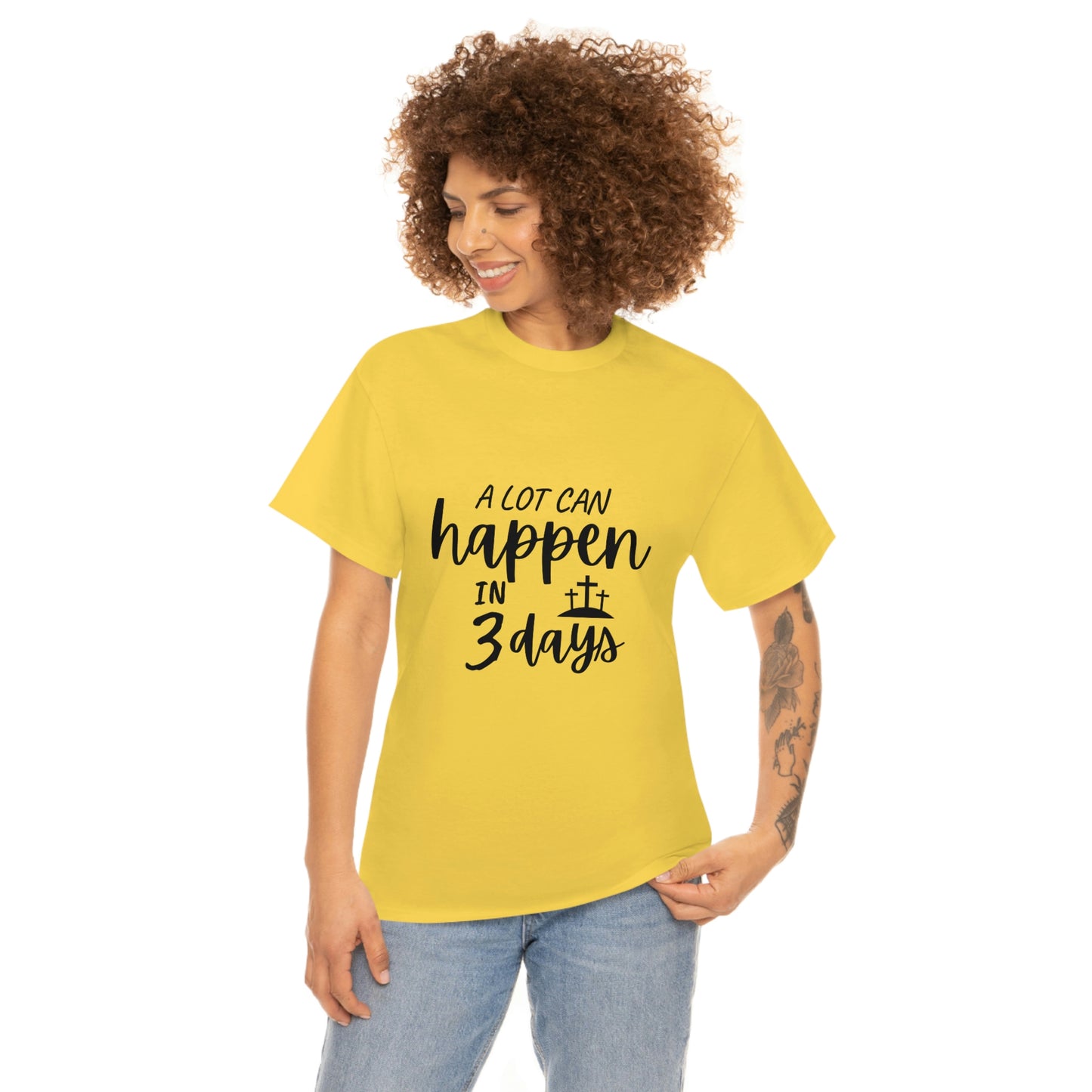 A Lot Can Happen In 3 Days Easter Unisex Heavy Cotton Tee