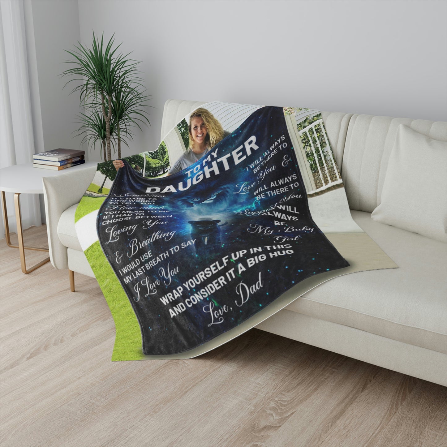 To My Daughter Personalized Sherpa Blanket 50" x 60"