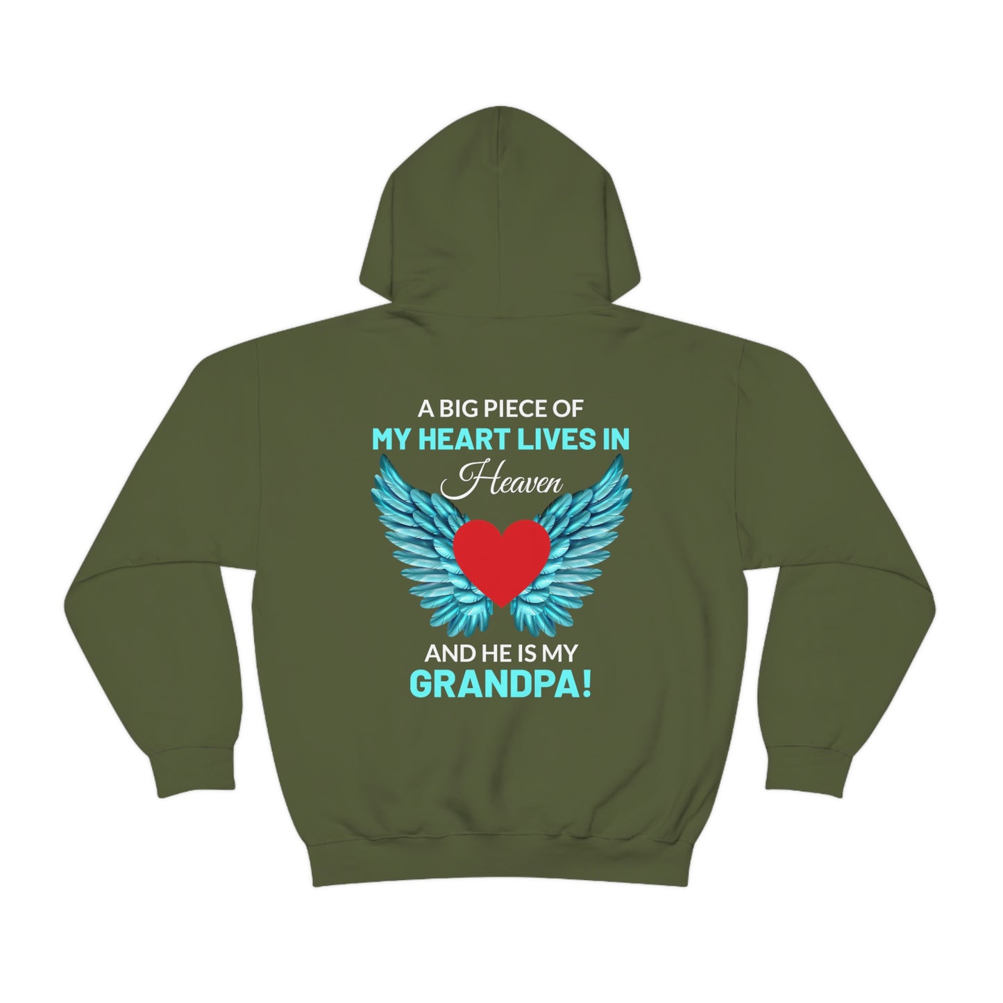 Grandpa A Piece Of My Heart Lives In Heaven  Unisex Heavy Blend™ Hooded Sweatshirt