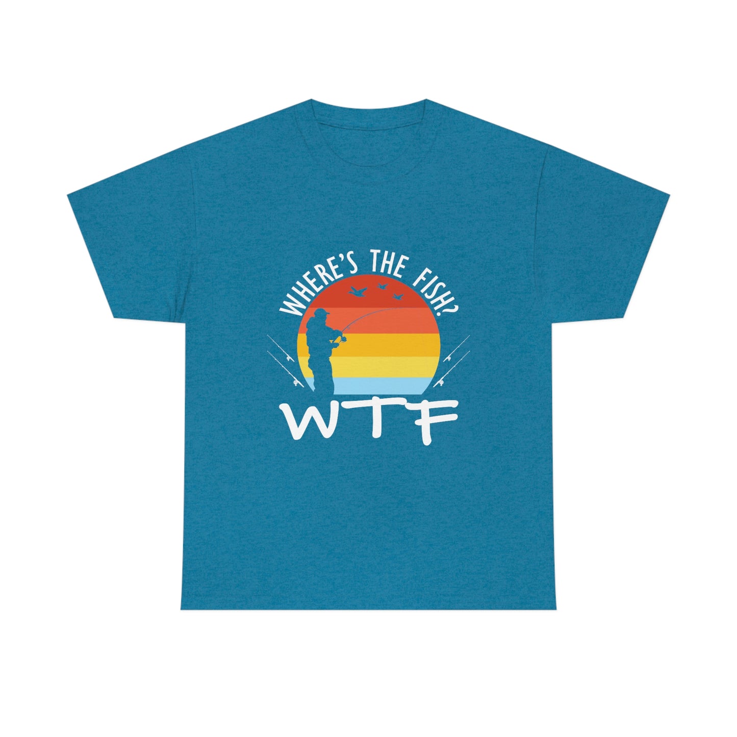 Where's The Fish  WTF Unisex Heavy Cotton Tee