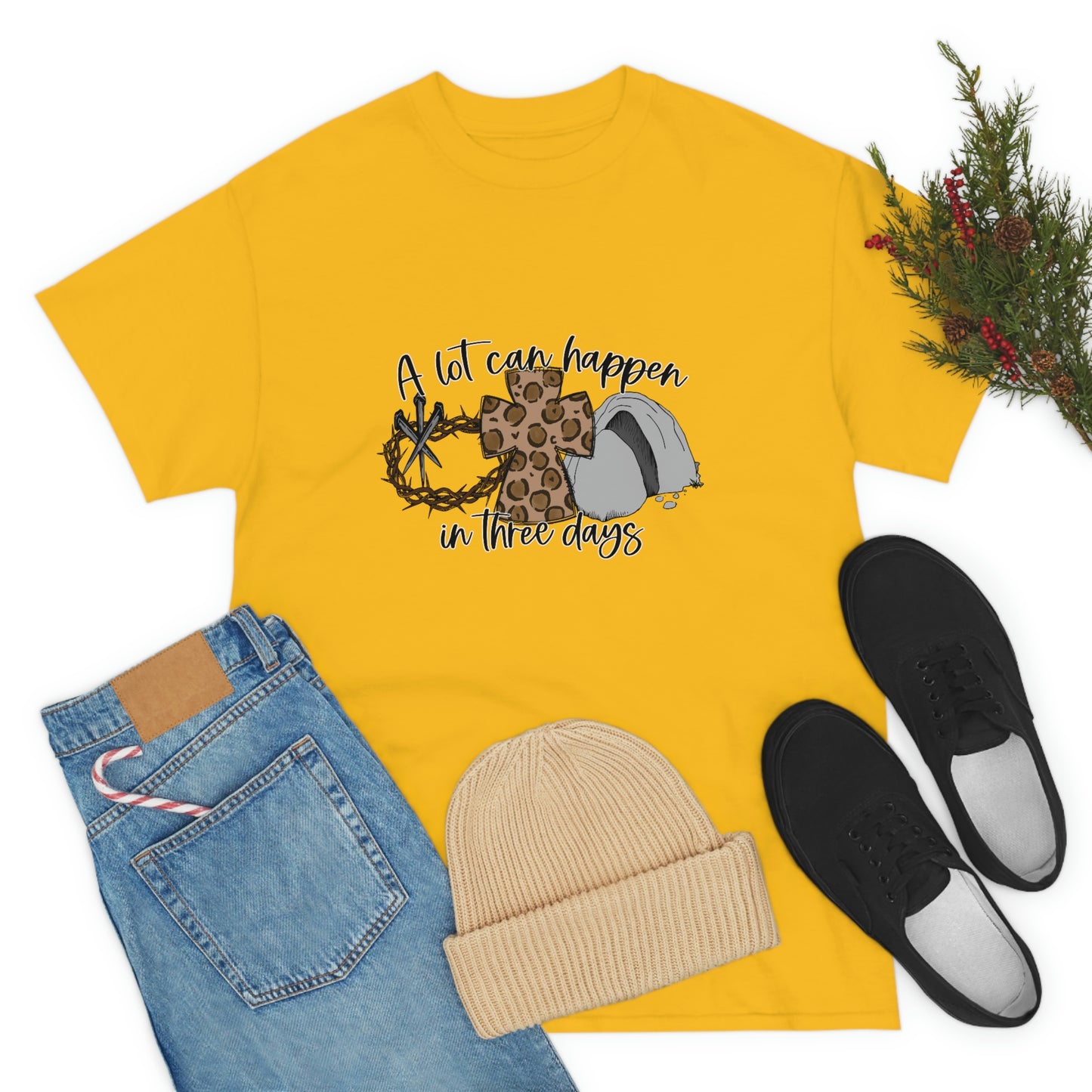 A Lot Can Happen In Three Days Unisex Heavy Cotton Tee
