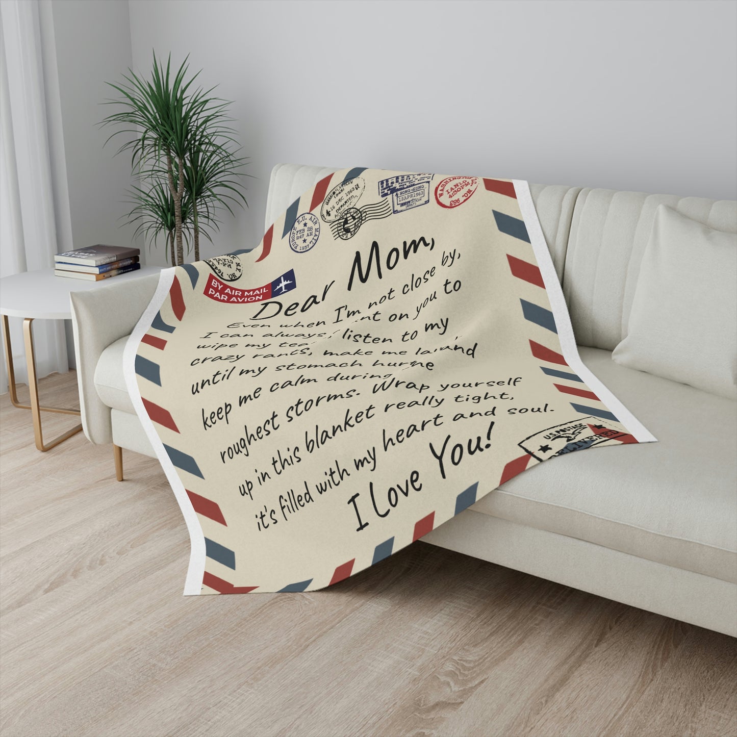 Dear Mom I Can Always Count On You  Personalized Sherpa Blanket