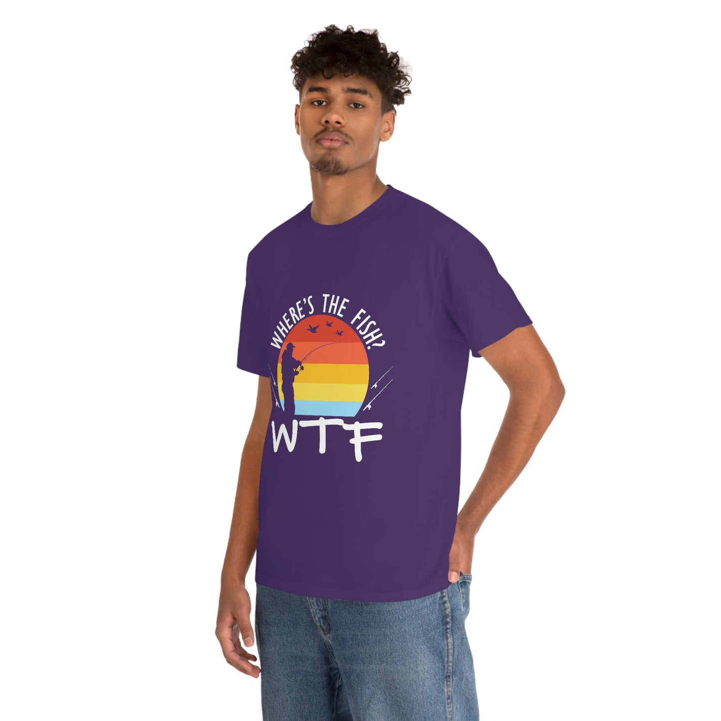 Where's The Fish  WTF Unisex Heavy Cotton Tee
