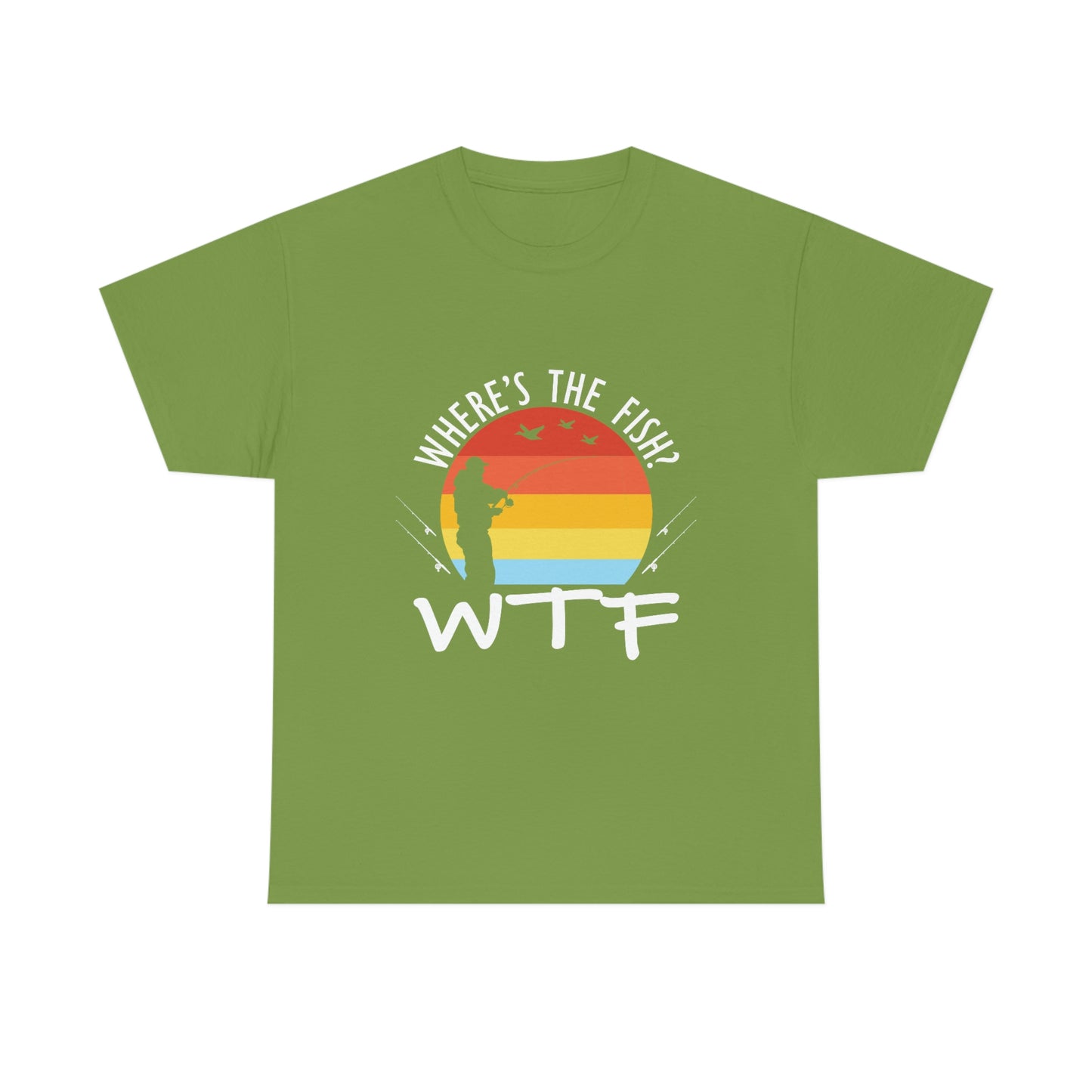 Where's The Fish  WTF Unisex Heavy Cotton Tee