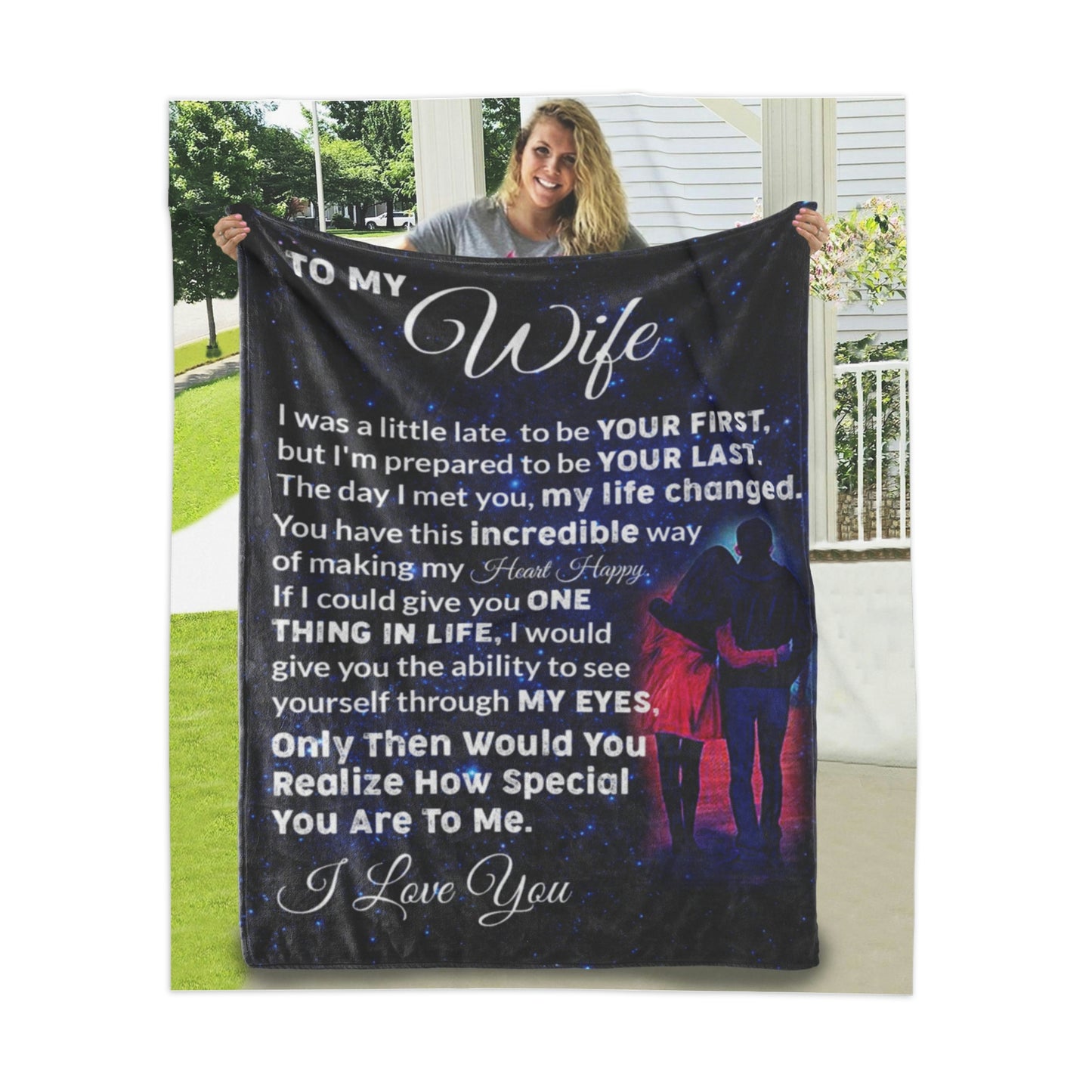 To My Wife Personalized Sherpa Blanket 50" x 60"
