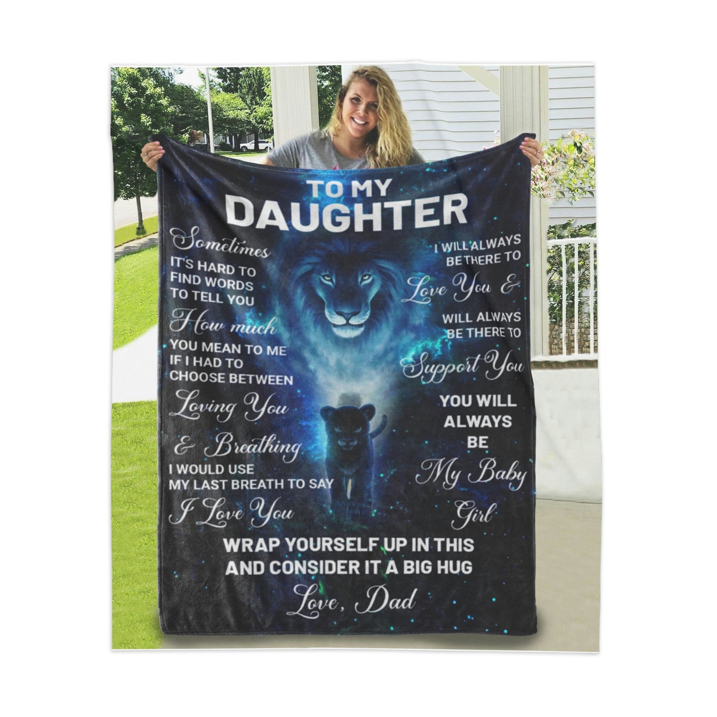 To My Daughter Personalized Sherpa Blanket 50" x 60"