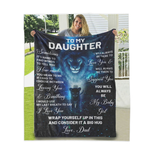 To My Daughter Personalized Sherpa Blanket 50" x 60"