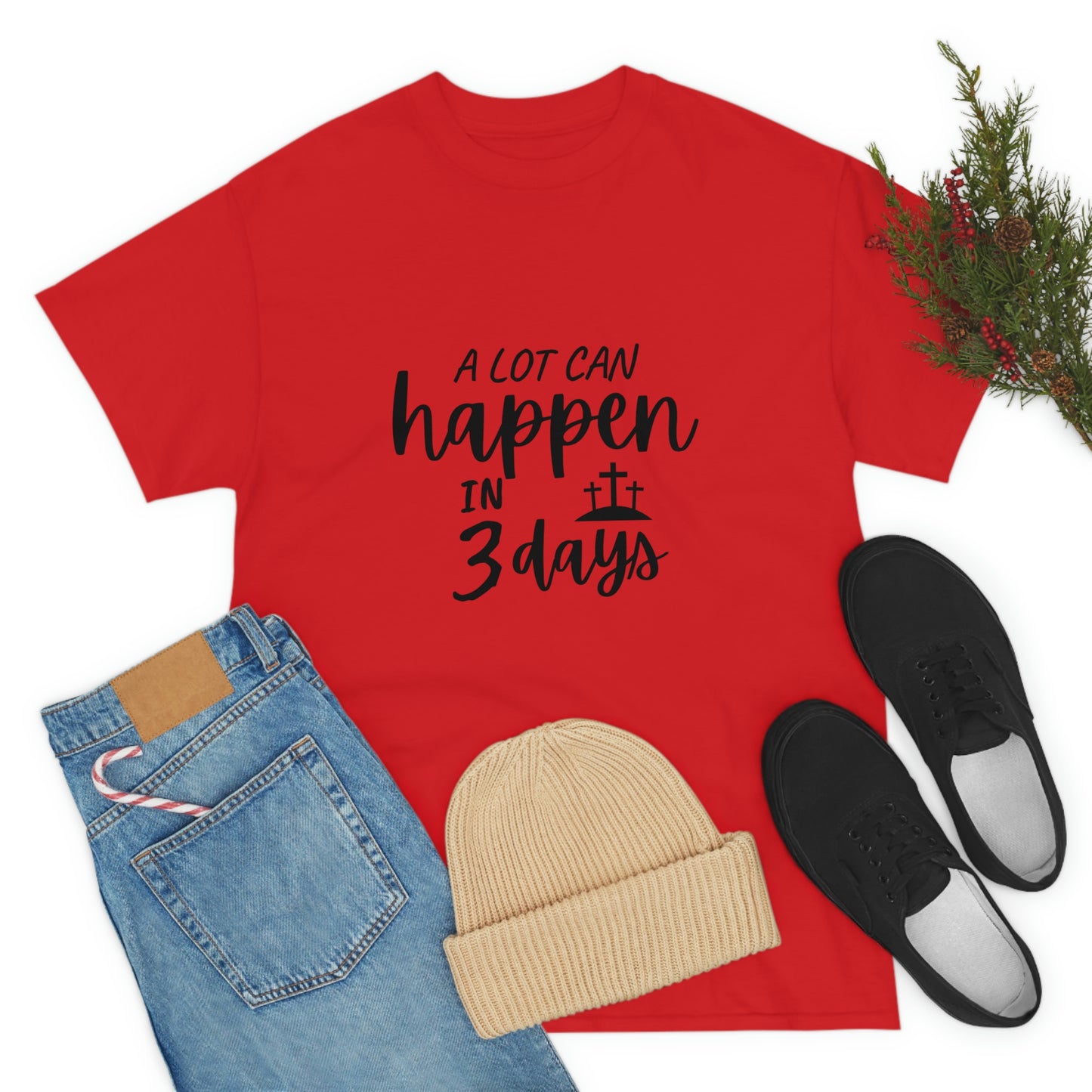 A Lot Can Happen In 3 Days Easter Unisex Heavy Cotton Tee