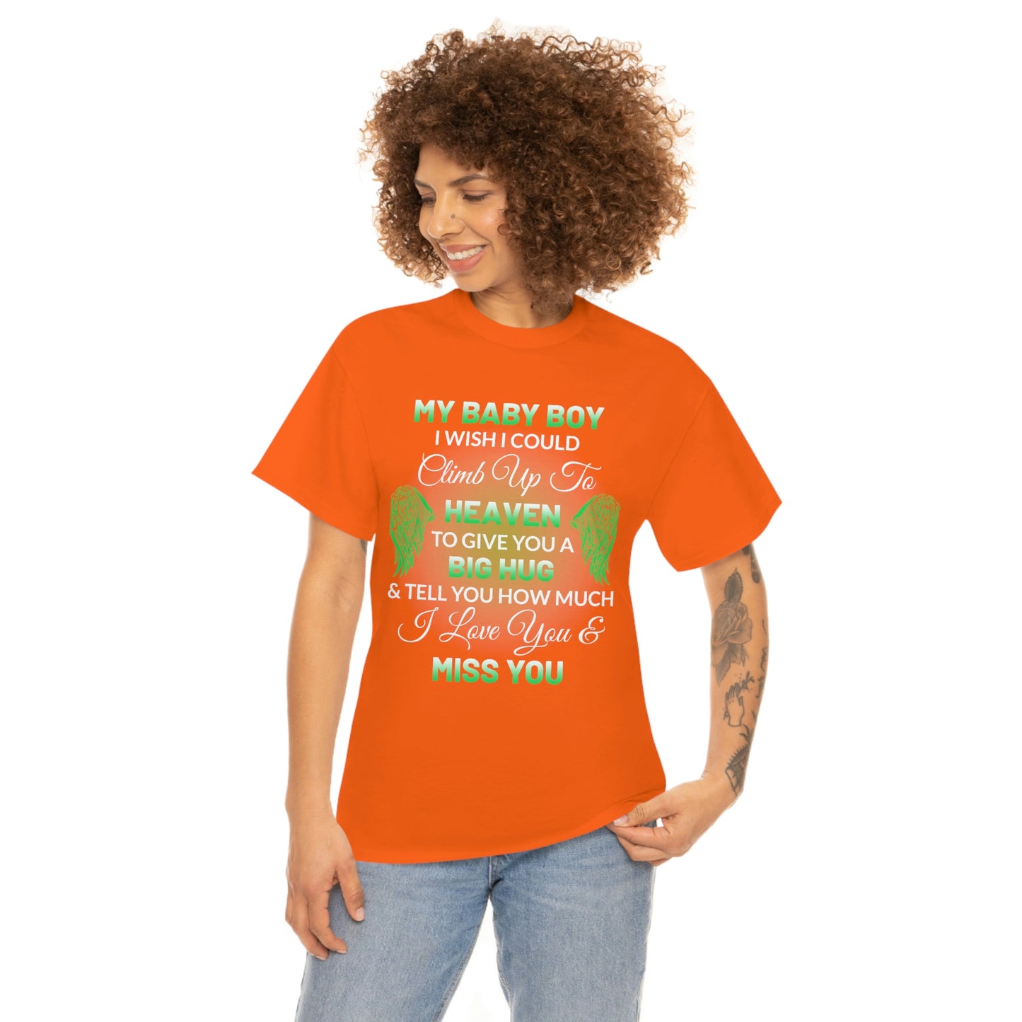 My Baby Boy I Miss You Unisex Heavy Cotton Tee