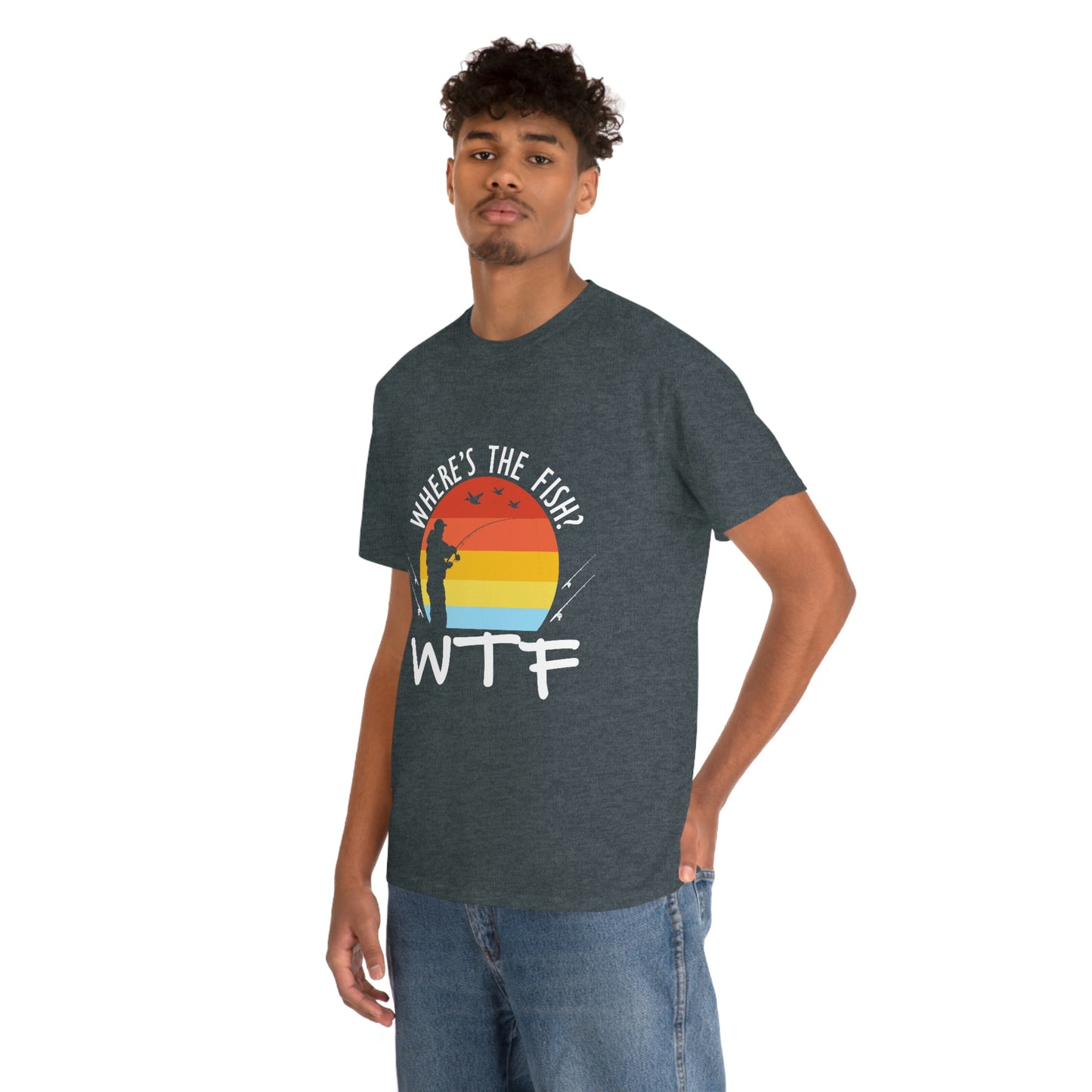 Where's The Fish  WTF Unisex Heavy Cotton Tee