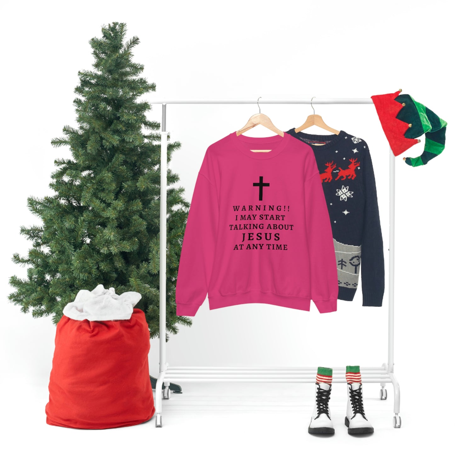 Warning I May Start Talking About Jesus  Unisex Heavy Blend™ Crewneck Sweatshirt