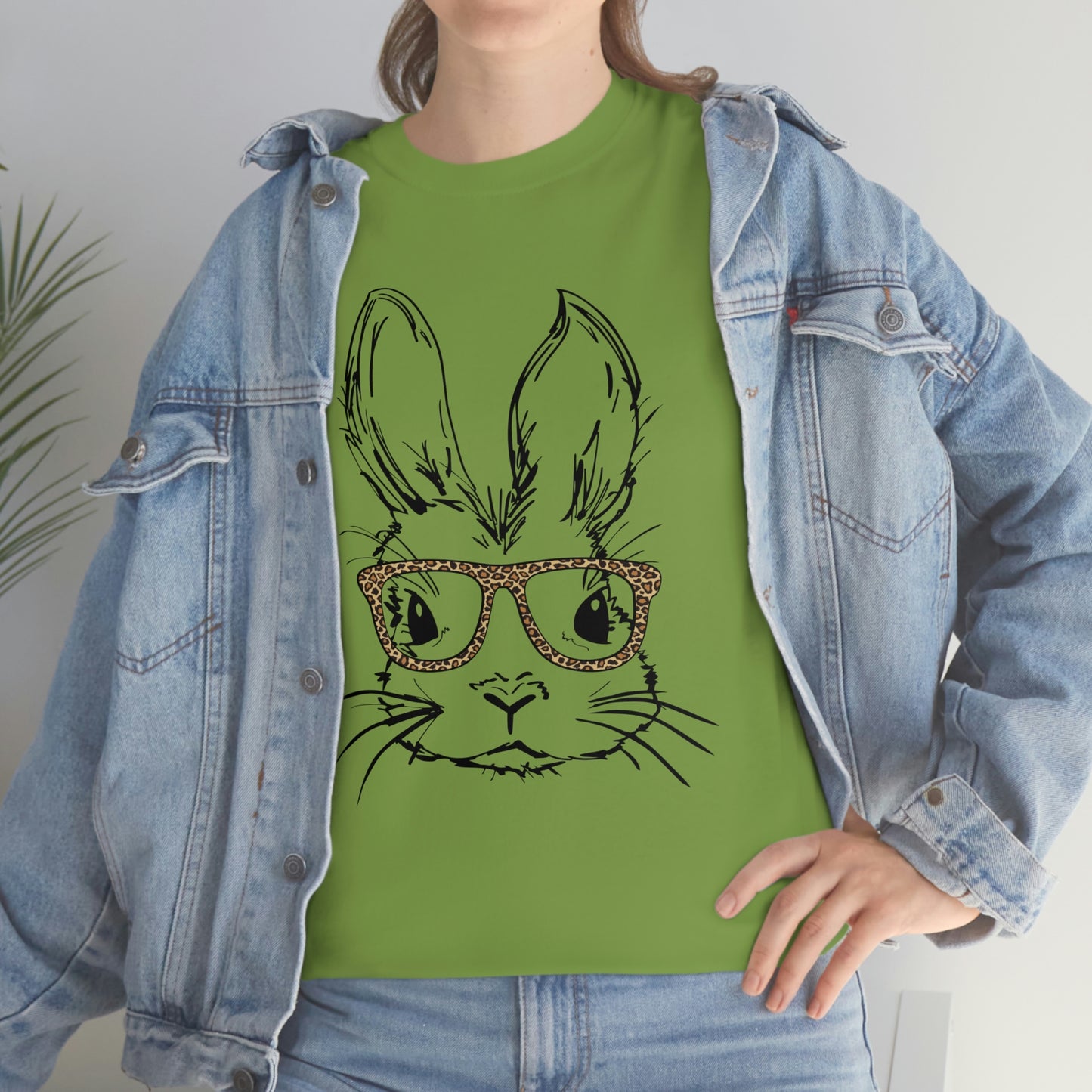 Easter Bunny With Glasses Unisex Heavy Cotton Tee