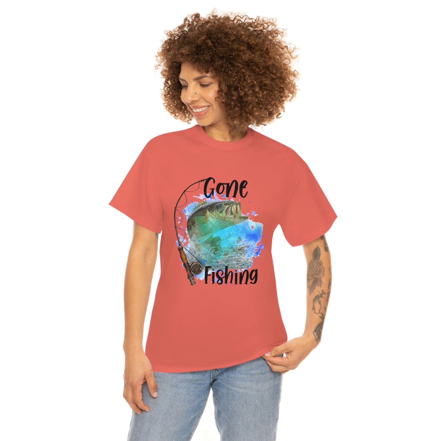 Gone Fishing Unisex Heavy Cotton Tee