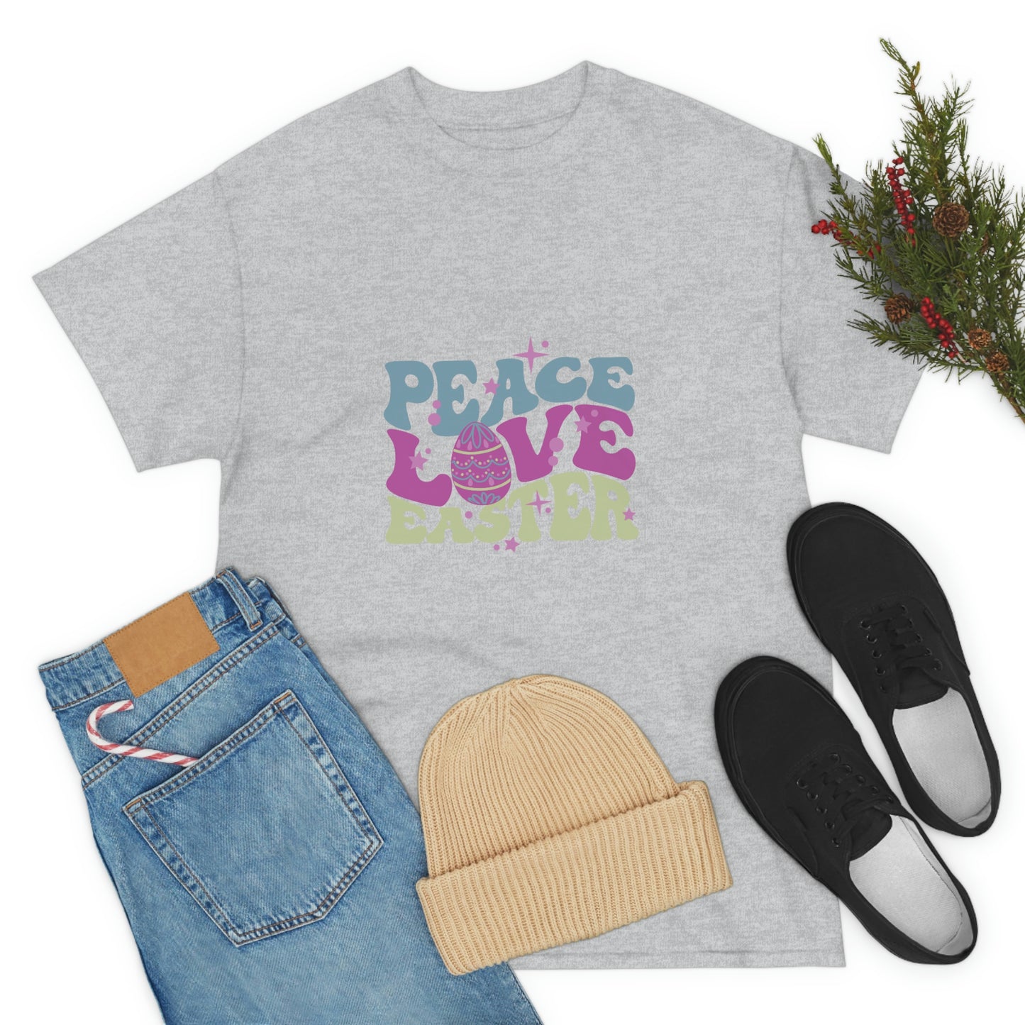 Peace Love Easter Unisex Heavy Cotton Tee
