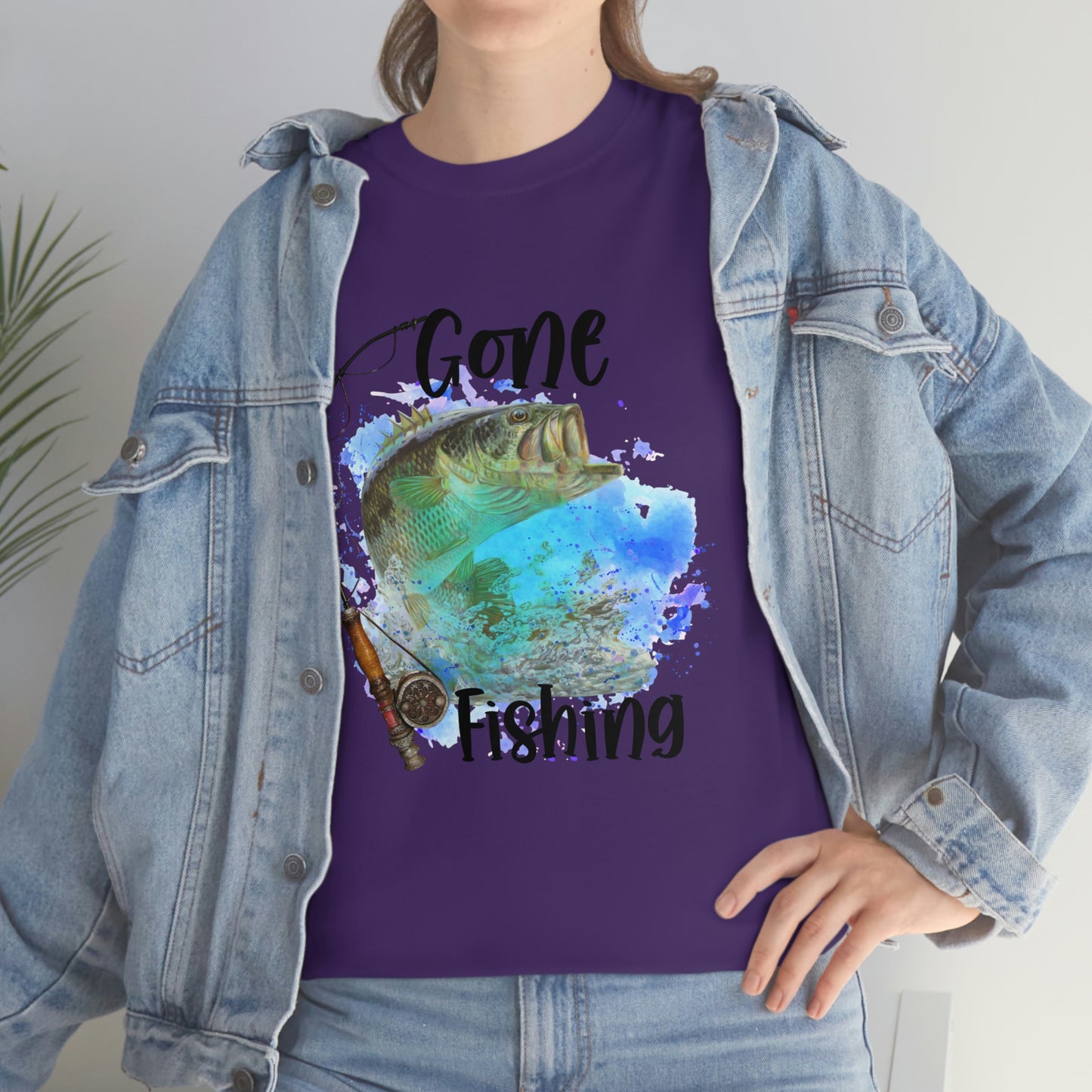 Gone Fishing Unisex Heavy Cotton Tee