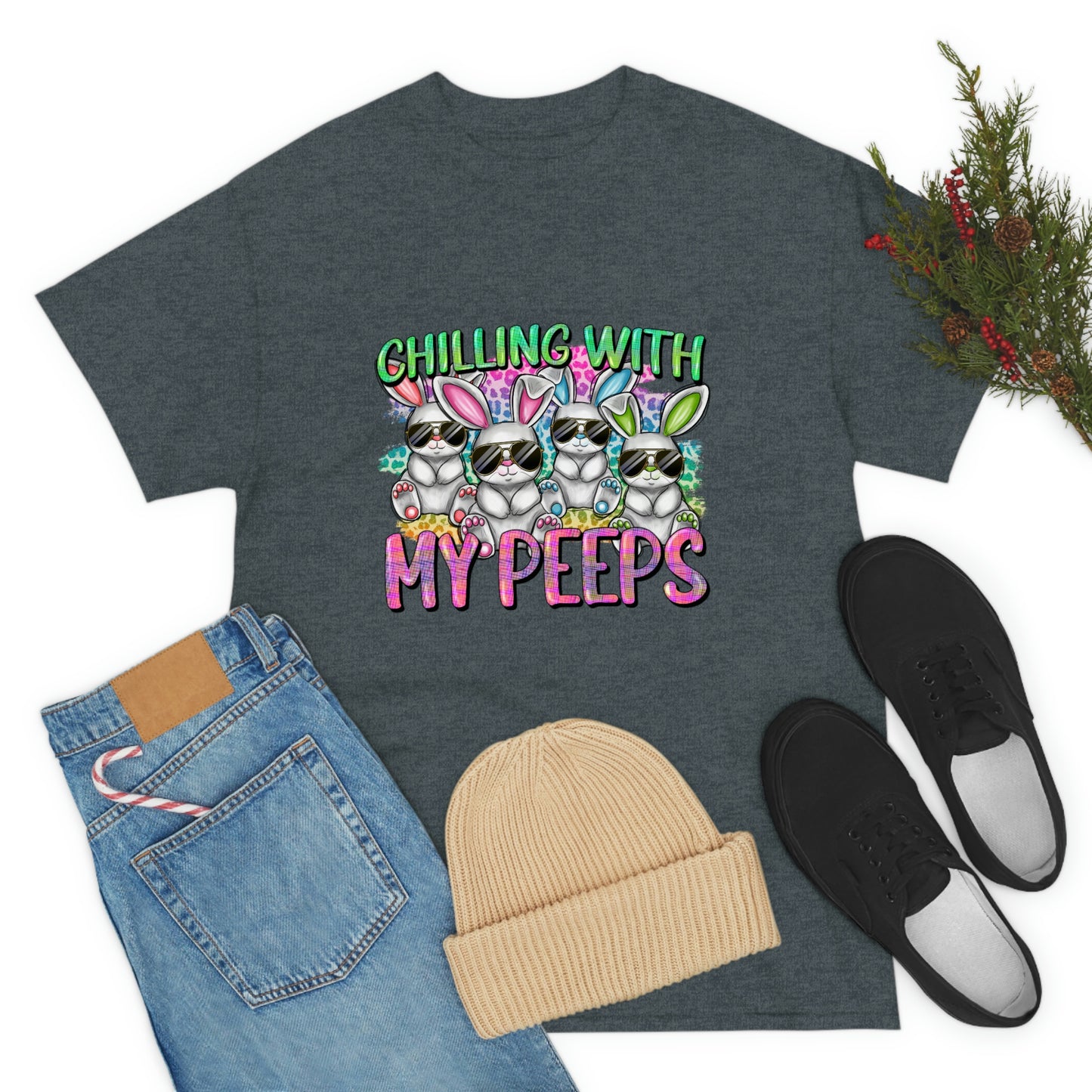 Chillin With My Peeps Unisex Heavy Cotton Tee