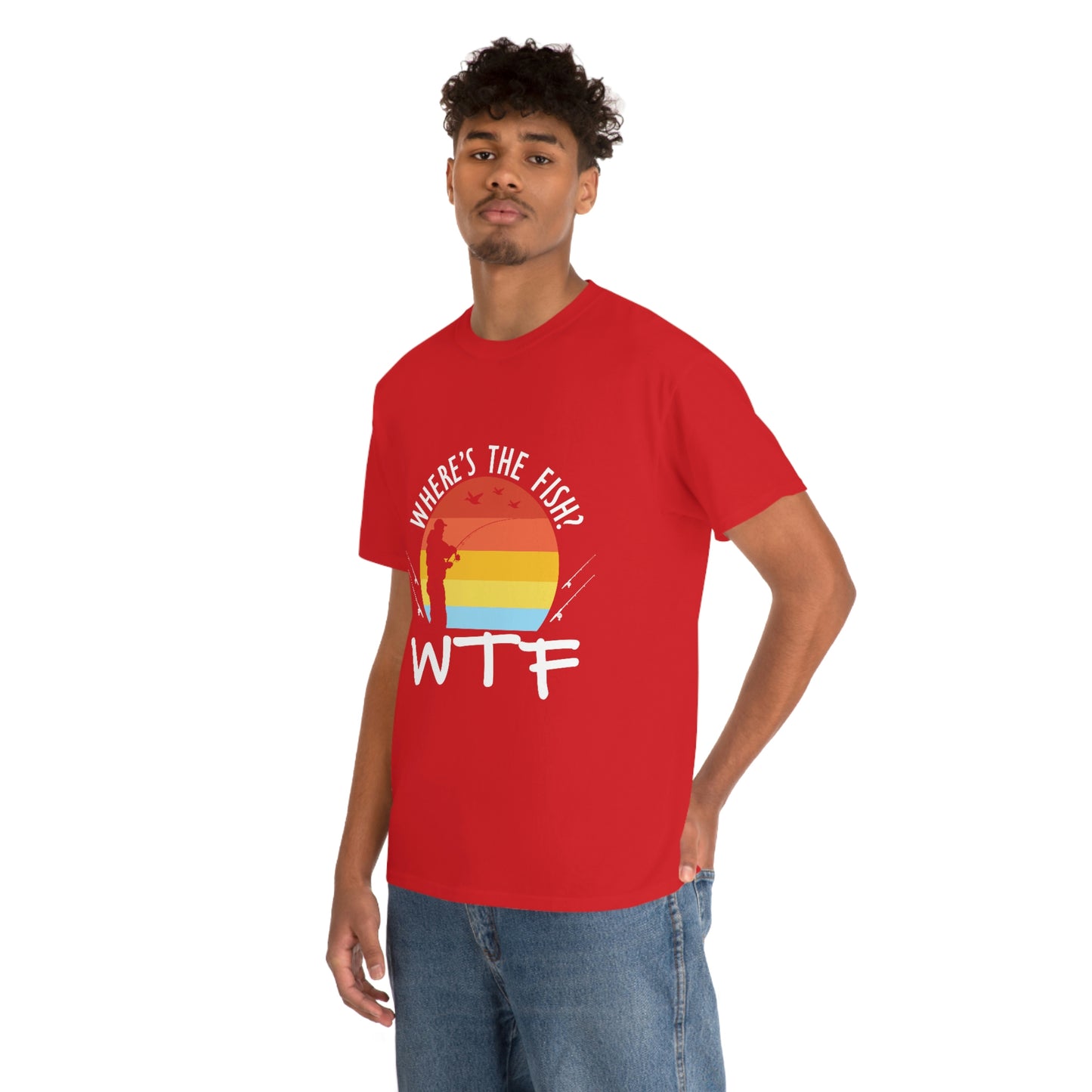 Where's The Fish  WTF Unisex Heavy Cotton Tee