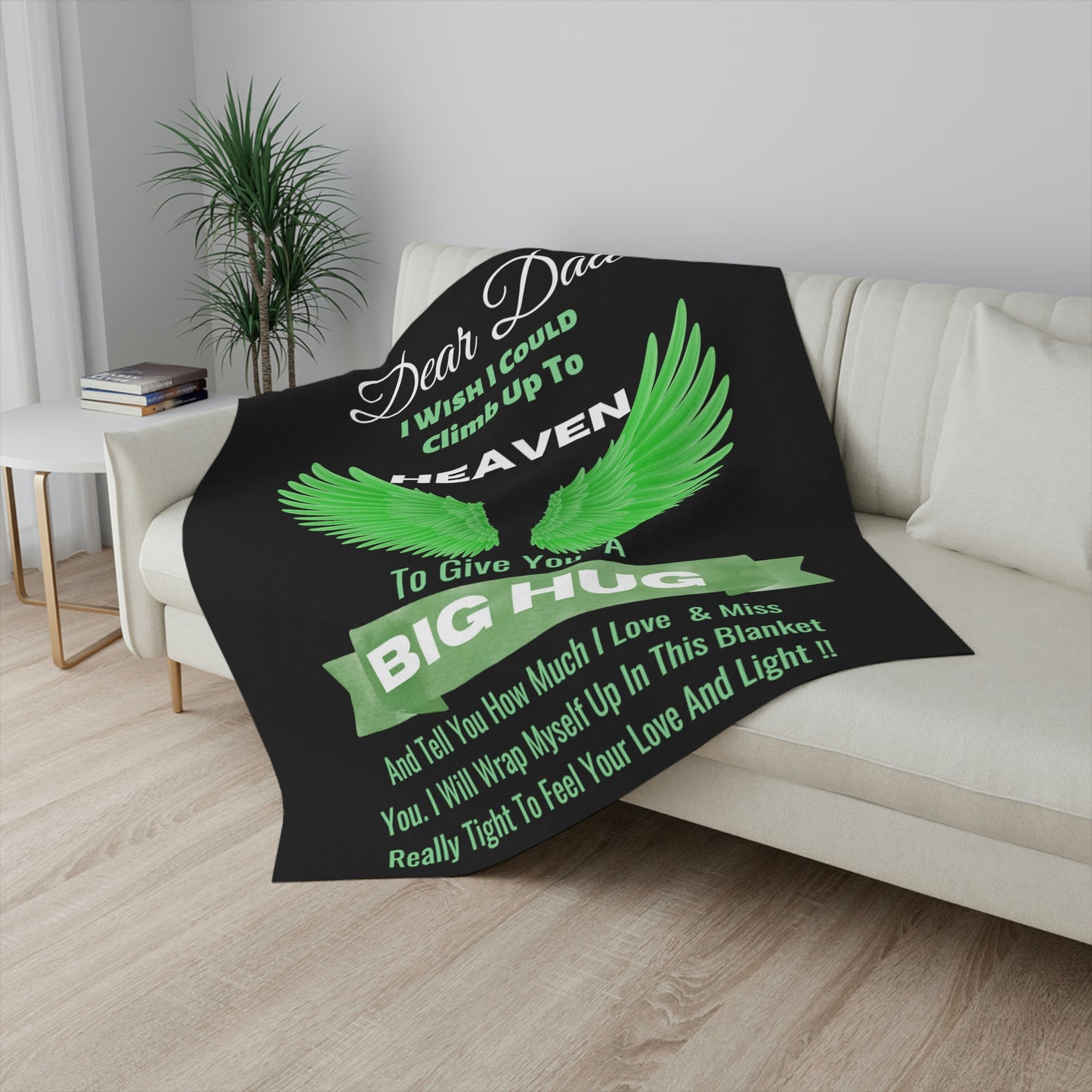 Dear Dad I Wish I Could Climb Up To Heaven Sherpa Blanket