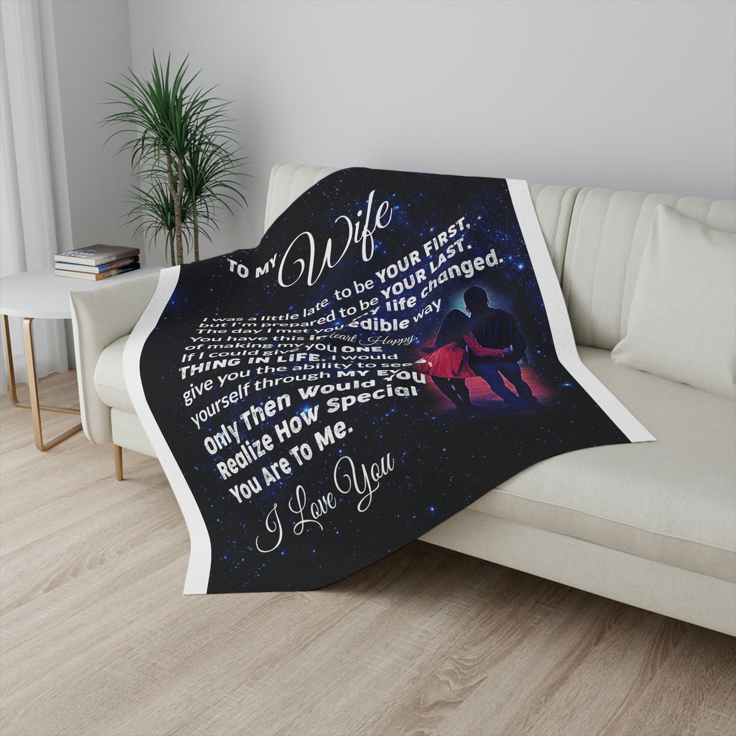 To My Wife Personalized Sherpa Blanket