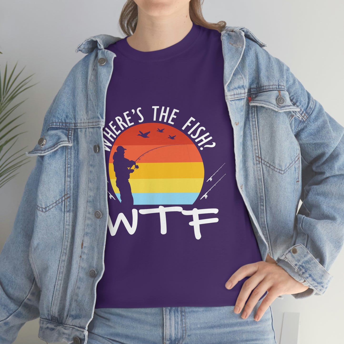 Where's The Fish  WTF Unisex Heavy Cotton Tee