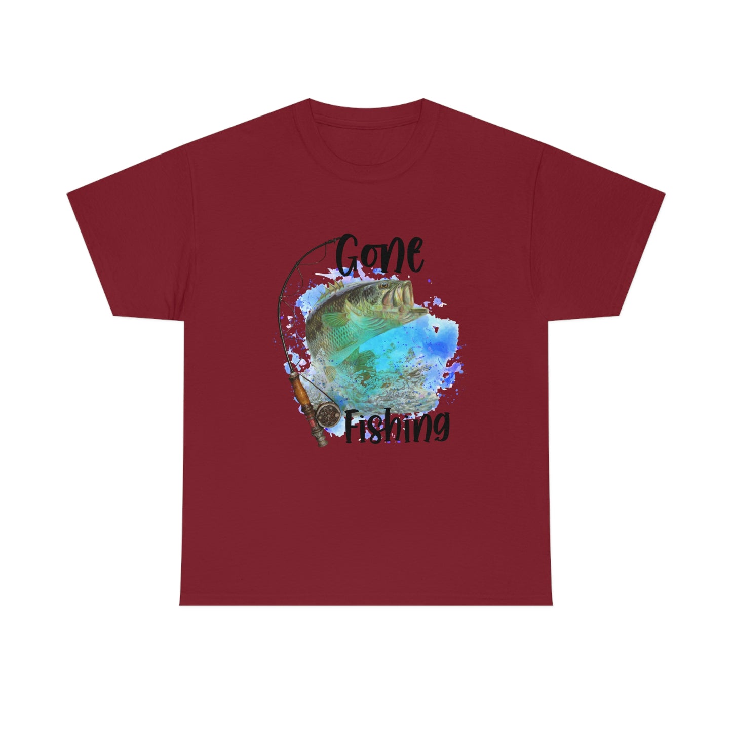 Gone Fishing Unisex Heavy Cotton Tee