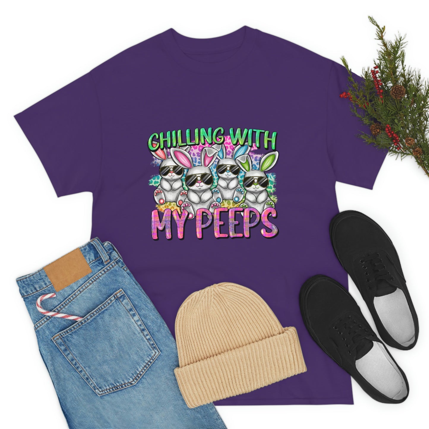 Chillin With My Peeps Unisex Heavy Cotton Tee